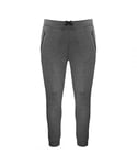 New Balance Stretch Waist Graphic Logo Grey Mens Fortitech Fleece Track Pants MP11143 AG Cotton - Size Large