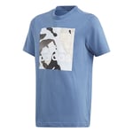 adidas Camo Tee B T-Shirt pour Enfant, Fille, Tricot, GJ6487, Bleu (Azutri), 9 Años