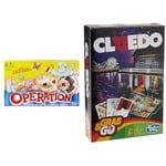 Hasbro Gaming Classic Operation Game, Electronic Board Game with Cards, Indoor Game for Kids Ages 6 and Up & Cluedo Grab & Go Game,60 x 80 cm