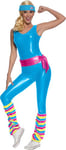 RUBIES - Barbie Officiel - Déguisement Barbie Aérobique pour Adultes - Taille M - Costume avec Combinaison sans Manche, Ceinture, Bandeau et Jambières - Pour Halloween, Carnaval, Noël