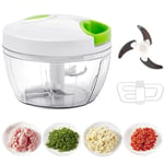 Manual Food Chopper,Easy Pull Food Processor Vegetable Chopper/Salad/Garlics for Salsa/Pesto/Onions(450ml)
