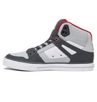 DC Shoes Pure High-Top WC, Basket Homme, Grey/Red/White, 45 EU