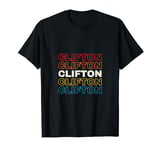 I Love Clifton Personalized Retro Sunset First Name T-Shirt
