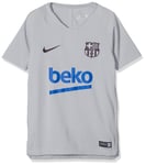 Nike Unisex Children's FC Barcelona Breathe Squad T-Shirt, Unisex_Child, T-Shirt, 894392-012, Wolf Grey/Purple Dynasty, M