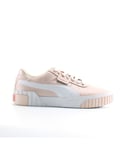 Puma Cali Pink Leather Womens Lace Up Trainers 369155 11 - Size UK 4