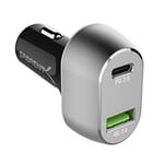 SABRENT 2 USB C + USB A Car Charger extremely fast (65W II), dual port USB car Cigarette Lighter Compatible with quick charge (QC) for Laptop Tablet, iPad, iPhone Samsung Galaxy, and any other device