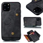 TG iPhone 11 Pro Max - Praktiskt Retro Skal med Kortfack Svart