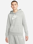 Nike NSW Club Fleece GX Overhead Hoodie - Dark Grey Heather, Dark Grey Heather, Size L, Women