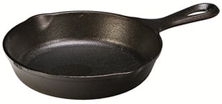 LODGE H3SK 16.51 cm / 6.5 inch Pre-Seasoned Heat-Treated Cast Iron Round Skillet/Frying Pan, Inoxidable, Black