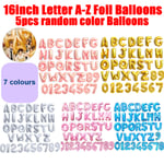5pc Gold Silver Rose 16" A-z Letter Balloons Foil Balloon Party R
