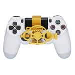 SHEAWA PS4 Game Controller Mini Steering Wheel Replacement for Sony PS4 Racing Game Accessories (metal gold)