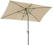 Schneider Tunis Parapluie de Couture Naturel Env. 270 x 150 cm 6 pièces Parasol rectangulaire