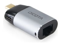 Dicota - Nätverksadapter - Usb-C / Thunderbolt 3 - Gigabit Ethernet X 1 - Silver