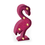 Mini dekorativ lampa - Glittrig Flamingo