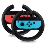 Nintendo Switch Steering Wheel Controller (2 Pack) by TalkWorks | Racing Games Accessories Joy Con Controller Grip for Mario Kart, Black