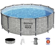 Bestway Steel Pro Max Frame Pool 427 x 122 cm m/pump, stege - Ny modell!