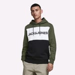 Jack & Jones JJE Logo Colour Black Mens Fashion Casual Smart Hoodie