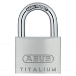 Abus Titalium 64TI/10 hänglås, lika låsning, rostfritt stål look