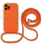 Hadwii Coque pour iPhone 11 Coque avec Cordon de Collier, Ultra Mince Silicone Souple intérieure en Microfibre Étui avec Réglable Lanyard pour iPhone 11- Orange