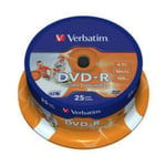 VERBATIM DVD-R 4,7GB 25PK SPINDEL PRINT