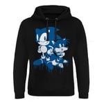 Hybris Sonic and Tails Sprayed Epic Hoodie Herr (Black,M)