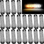 20-pack LED-blixtljus 6 LED bärnstensfärgade ytmonterade blinkande varningsljus för nödsituationer