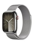 Apple Watch Series 9 (Gps + Cellular), 41Mm Silver Stainless Steel Case With Silver Milanese Loop