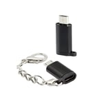 GELRHONR Micro USB to USB Type C Adapter Keyring,Support Data Transfer and Sync,for Mobile Phones,Notebooks-2PCS