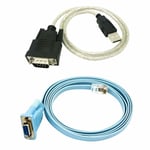 RJ45  Cable Serial Cable Rj45 to DB9 and RS232 to USB (2 in 1) CAT5 Etherneeee