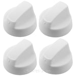 4 x BOSCH White Oven Cooker Hob Control Knob Switch + Complete Adapter Kit