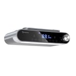 KR-130 Bluetooth Radio de cuisine Fonction mains-libres Tuner FM Éclairage LED -argent