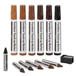 6-pack möbelmarkör Magic Scratch Cover Touch Up Pennor Reparera trämöbler