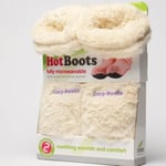 Intelex Microwave Aroma COZY HOT BOOTS in Cream size 3-7