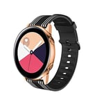 YOUZHIXUAN Smart watch series 20mm For Huami Amazfit GTS/Samsung Galaxy Watch Active 2 / Huawei Watch GT2 42MM Striped Silicone Strap(Orange) (Color : Black white)