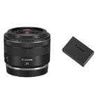 Canon RF 35mm f/1.8 Macro IS STM Lens - Wide angle lens for Canon R system cameras, ideal for portrait and street photography & LP-E17 Battery Pack for EOS M3