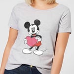 T-Shirt Femme Mickey Mouse Je t'Offre mon Cœur (Disney) - Gris - XS