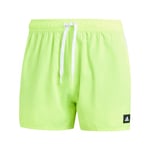 adidas Men's 3-Stripes CLX Length Swim Shorts Trunks, Lucid Lemon/White, M