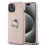 Hello Kitty iPhone 15 Kuori Debossed Logo MagSafe Vaaleanpunainen