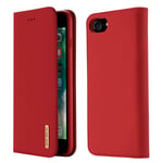 DUX DUCIS Wish Series Plånboksfodral för iPhone SE 2 - Röd