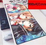 Mouse Pad Table Mat Sword Art Online Game Anime Character Konno Yuuki Laugh And Face Even In The Face Of Despair Oversized Non-slip Professional Gaming Mouse Pad For Desk Laptop PC-600x300mm