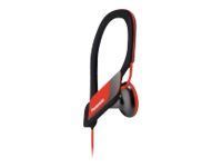 Panasonic RP-HS34E - Sports - écouteurs - embout auriculaire - montage sur l'oreille - filaire - jack 3,5mm - rouge