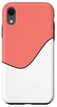 Coque pour iPhone XR Motif géométrique bicolore corail, rose et blanc