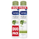 Déodorant Protection 48h Natur Protect Extrait De Bambou Bio Sanex - Le Lot De 2 Sprays De 200ml