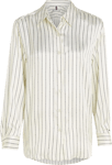 Satin Striped Fluid Shirt Ls - Mini Argyle Stp/Ancient White