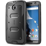 Nexus 6 Case, [Heave Duty] **Slim Protection** i-Blason Google Nexus 6 Phone Case Armorbox [Dual Layer] Hybrid Full-body Protective Case with Front Cover and Built-in Screen Protector / Impact Resistant Bumpers Cover for Motorola Nexus 6 Phone (Black)