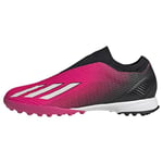 adidas Men's X Speedportal.3 Laceless Turf Boots Sneaker, Shock Pink/Zero Metalic/Core Black, 12 UK