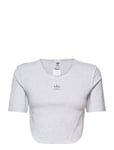Crop Loungewear T-Shirt Sport Crop Tops Short-sleeved Crop Tops Grey Adidas Originals