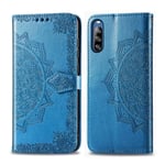 DOHUI Case for Sony Xperia L4, Premium PU Leather Flip Wallet Case with Kickstand Card Slots Magnetic Closure Protective Cover for Sony Xperia L4 (Blue)