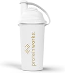 Protein Works White & Gold Shaker | Durable Protein Shaker | 700Ml