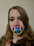 Adult Pacifier Soother Dummy From The Dotty Diaper Blue Alien Design